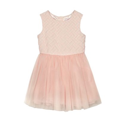 Girls' pink lattice dress